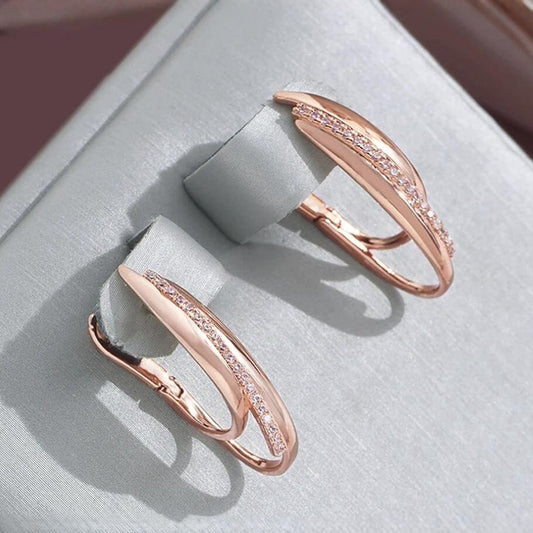 Splendid European And American Earrings Women's Elegant Zircon Earrings High-grade